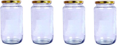 Somil Glass Cookie Jar  - 500 ml(Pack of 4, Clear)