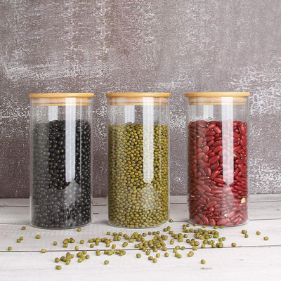 Homiora Glass Utility Container  - 450 ml(Pack of 3, Clear)
