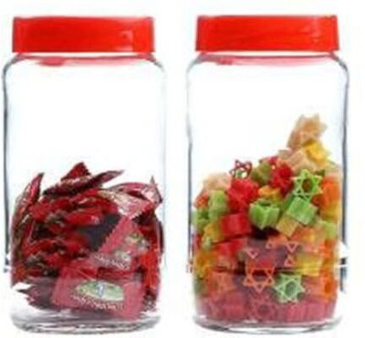 Avastro Glass Pickle Jar  - 1000 ml(Pack of 2, Clear)