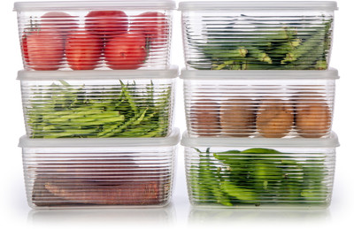 hitu Plastic Utility Container  - 1850 ml(Pack of 6, Clear)