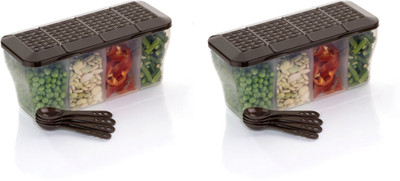 Somnath India Plastic Fridge Container  - 1800 ml(Pack of 2, Brown)