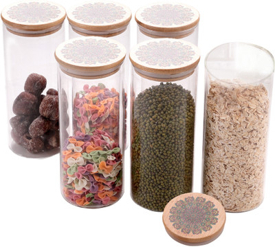 The Better Home Glass Utility Container  - 1000 ml(Pack of 6, Clear)