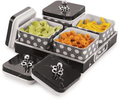 Nabhya Plastic Utility Container  - 500 ml(Pack of 4, Black)