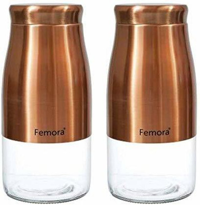 Femora Steel Grocery Container  - 1.75 L(Pack of 2, Gold)