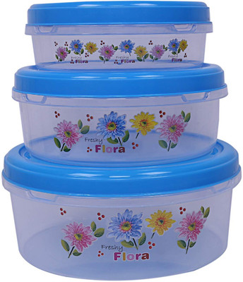 HOMESTIC by Kuber Industries Plastic Utility Container  - 3000 ml(Pack of 3, Blue)