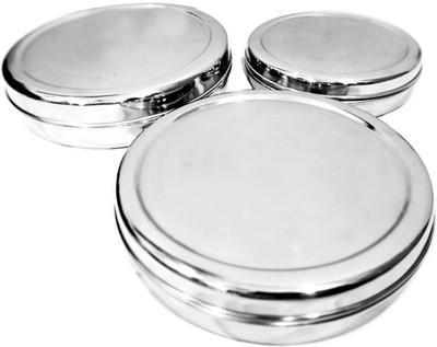 Bloomtech Steel Tea Coffee & Sugar Container  - 700 ml, 1000 ml, 1500 ml(Pack of 3, Silver)