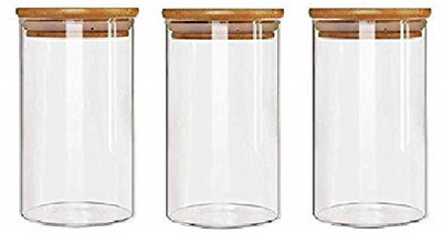 Isipho Glass Utility Container  - 1200 ml(Pack of 3, Clear)