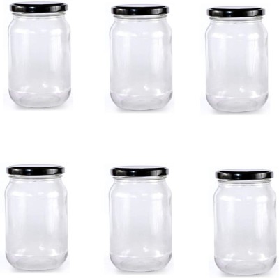 Somil Glass Cookie Jar  - 1000 ml(Pack of 6, Clear)