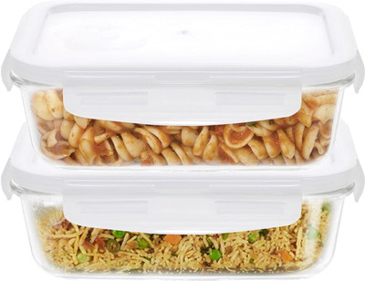 Cutting EDGE Glass Utility Container  - 1040 ml(Pack of 2, Clear)