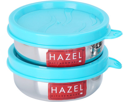 HAZEL Steel Utility Container  - 90 ml(Pack of 2, Silver)