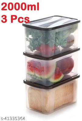 DCI Plastic Fridge Container  - 2000 ml(Pack of 3, Multicolor)