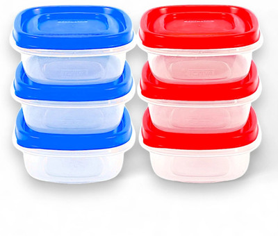 TORIVA Polypropylene, Plastic Utility Container  - 300 ml(Pack of 6, Red, Blue)