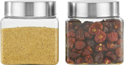 KOLORR Plastic Grocery Container  - 1200 ml(Pack of 2, Clear)