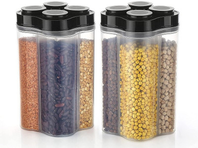 Sorath Plastic Grocery Container  - 2500 ml(Pack of 2, Black)
