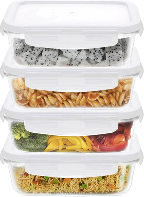 Cutting EDGE Glass Utility Container  - 1040 ml(Pack of 4, Clear)