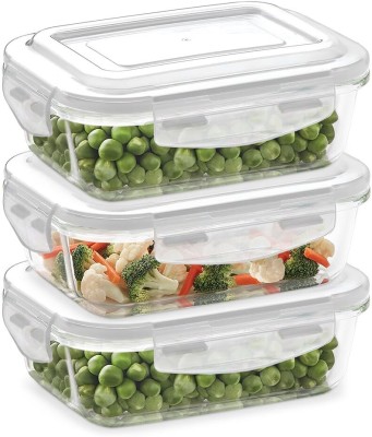 BOROSIL Glass Grocery Container  - 1110 ml(Pack of 3, Clear)