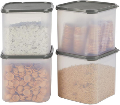 KOLORR Plastic Grocery Container  - 4000 ml(Pack of 4, Clear)