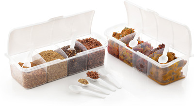 Raghuandan Plastic Grocery Container  - 1500 ml(Pack of 2, White)