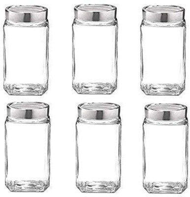 NAVPATH Glass Grocery Container  - 300 ml(Pack of 6, Clear)