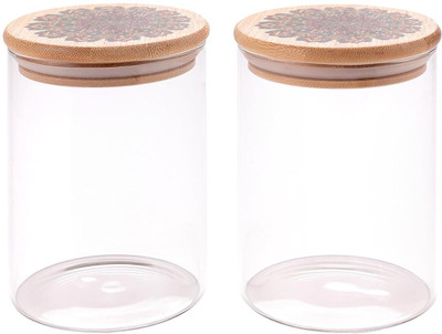 KUBER INDUSTRIES Glass Utility Container  - 600 ml(Pack of 2, Clear)
