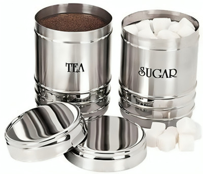 Bartan Bhandar Stainless Steel Tea Coffee & Sugar Container  - 500 ml(Pack of 2, Silver)