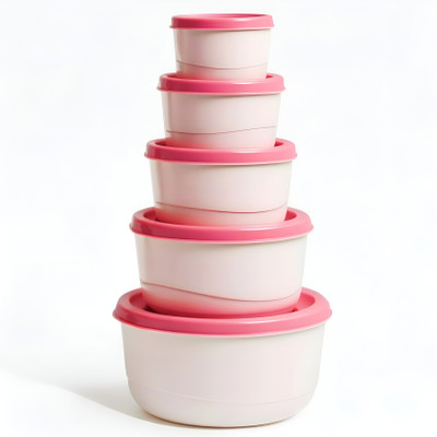 GANOVA Plastic Utility Container  - 300 ml, 600 ml, 1000 ml, 1650 ml, 3000 ml(Pack of 5, Pink)
