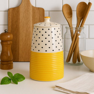 kaolinite Ceramic Utility Container  - 2000 ml(Yellow)