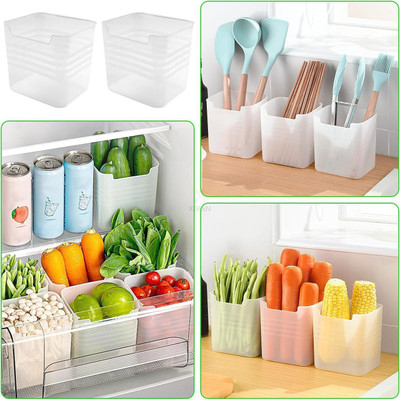 Slikvita Plastic Grocery Container  - 1000 ml(Pack of 6, White)