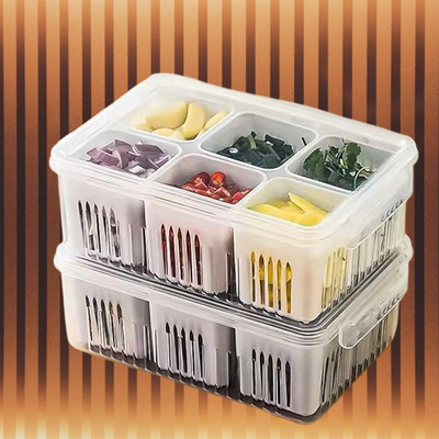 NEWSPARSH Plastic Fridge Container  - 2200 ml(Pack of 2, White)