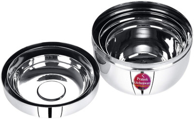 Prateek Kitchenware Steel Utility Container  - 1200 ml(Silver)