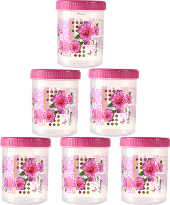 HOMESTIC by Kuber Industries Plastic Utility Container  - 1000 ml(Pack of 6, Pink)