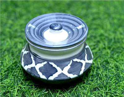 Jetwals Ceramic Pickle Jar  - 300 ml(Grey)