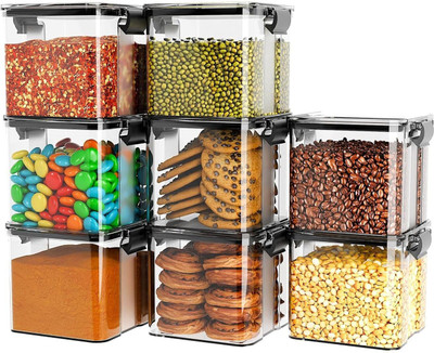 LYSIREN Plastic Grocery Container  - 700 ml(Pack of 4, White)