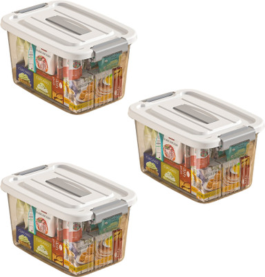 HoopVool Plastic Utility Container  - 6 L(Pack of 3, Clear)