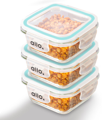 Allo Glass Fridge Container  - 320 ml(Pack of 3, Clear)