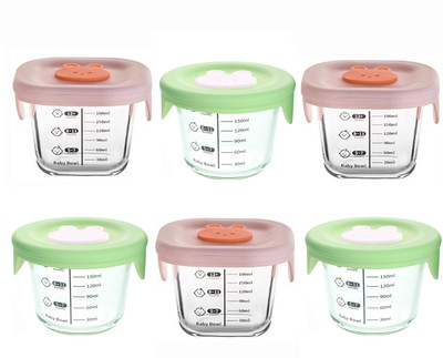 HEXONIQ Glass, Silicone Utility Container  - 180 ml(Pack of 6, Multicolor)