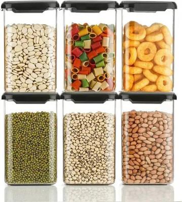 Swanoll Plastic Fridge Container  - 1100 ml(Pack of 6, White)