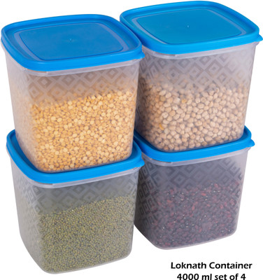 Loknath Plastic Utility Container  - 4000 ml(Pack of 4, Blue)
