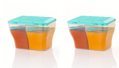 UrbanDeck Plastic Grocery Container  - 2000 ml(Pack of 2, Green)