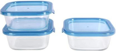 Flipkart SmartBuy Glass Utility Container  - 510 ml(Pack of 3, Blue)