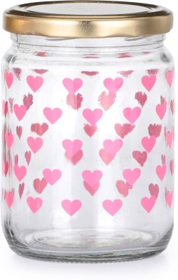 1st Time Glass Utility Container  - 500 ml(Clear, Pink)