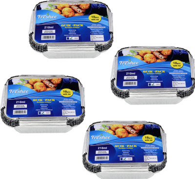 Freshee Aluminium Utility Container  - 210 ml(Pack of 4, Silver)