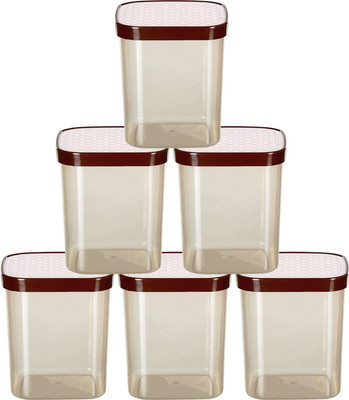 KUBER INDUSTRIES Plastic Grocery Container  - 1500 ml(Pack of 6, White)
