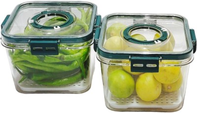 Metrolife Plastic Grocery Container  - 1400 ml(Pack of 2, Clear)