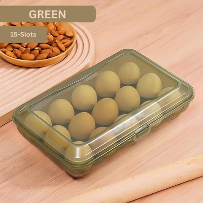 GRACIOUS MART Plastic Egg Container  - 1.5 dozen(Green)