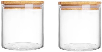 IndusBay Glass Utility Container  - 680 ml(Pack of 2, Clear)