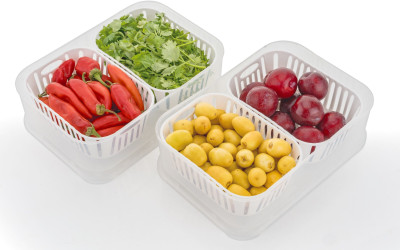 Sentricus Plastic Fridge Container  - 2400 ml(Pack of 2, Clear)