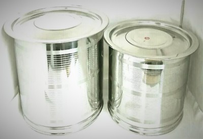 Lucky Steel Grocery Container  - 12 L, 15 L(Pack of 2, Silver)