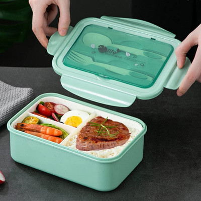 HM EVOTEK Lunch Box with 3 Compartment, Stylish lid & 2 Spoons Made with Heavy Plastic S1 3 Containers Lunch Box(1000 ml, Thermoware)