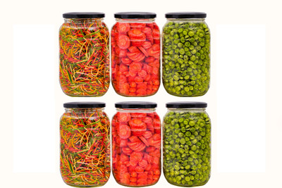 YANSH LIFE STYLE Glass Grocery Container  - 1000 ml(Pack of 6, White)